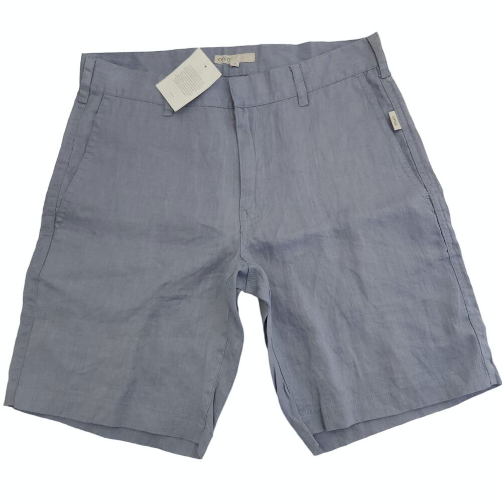 ONIA mens blue linen lightweight classic casual shorts Size 29 NEW